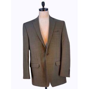 Chaps Mens Classic Fit Blazer Wool Blend Suit Coat Jacket Brown 42L